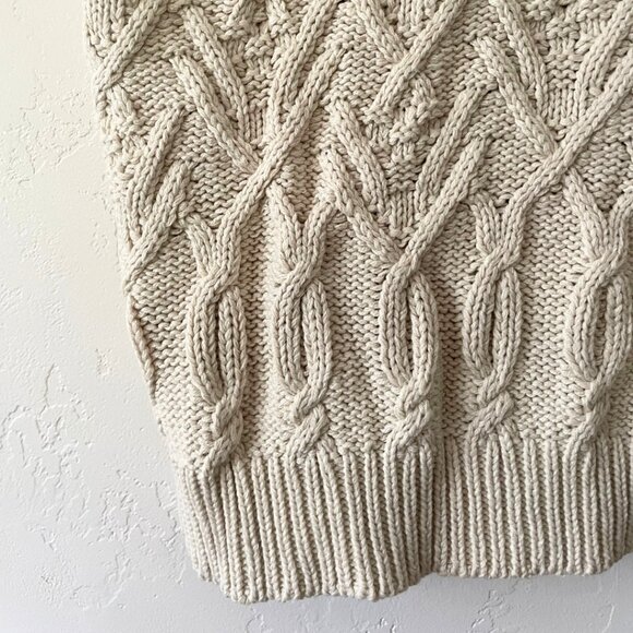 NWT MOD REF Cable Knit Landry Button Vest in Cream Natural | Size S - Picture 4 of 5